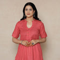  Rayon Dark Pink Linen Viscose Plain Long Kurta 