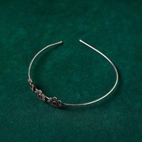  Antique Silver Finish Oxidised Brass Base Stone Work Hair Band 