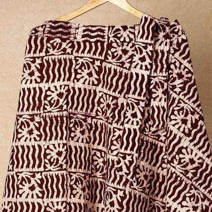 Maroon - Hand Batik Printing Cotton Wrap Around Skirt