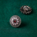 Buy Antique Silver Finish Oxidised Brass Base Stone Work Ring (Adjustable) Online at iTokri.com