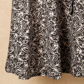 Brown Hand Batik Printing Cotton Wrap Around Skirt 