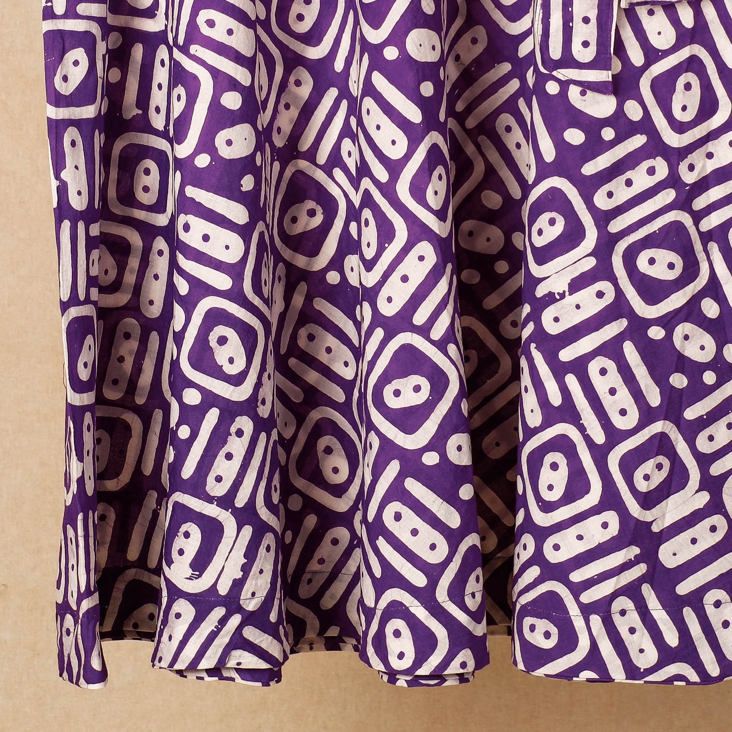 Purple - Hand Batik Printing Cotton Wrap Around Skirt