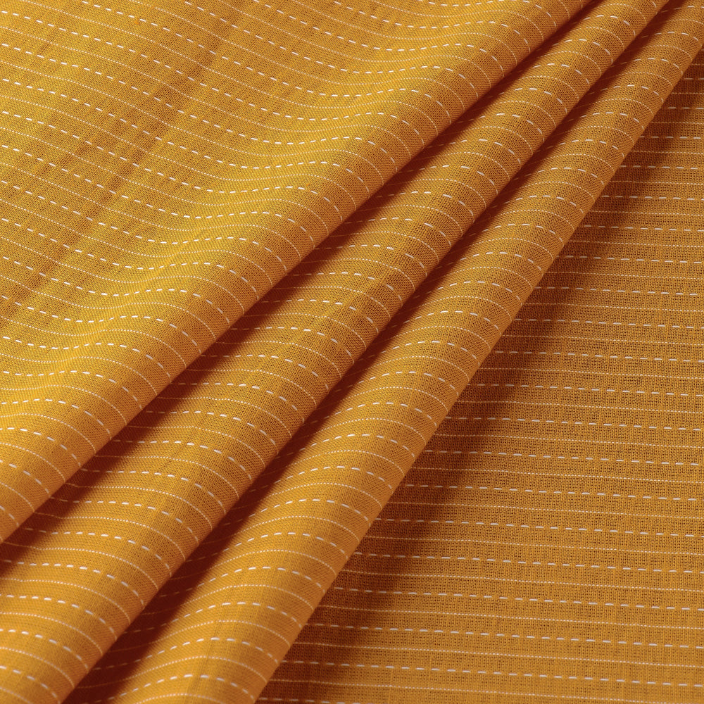 Yellow - Prewashed Running Stitch Cotton Fabric 03