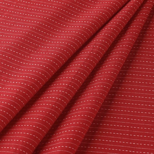 Maroon - Prewashed Running Stitch Cotton Fabric