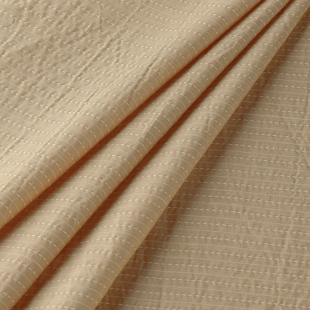 Brown - Sand Prewashed Running Stitch Cotton Fabric 17