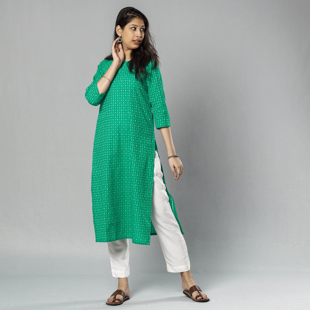 Jacquard Cotton Long Kurta