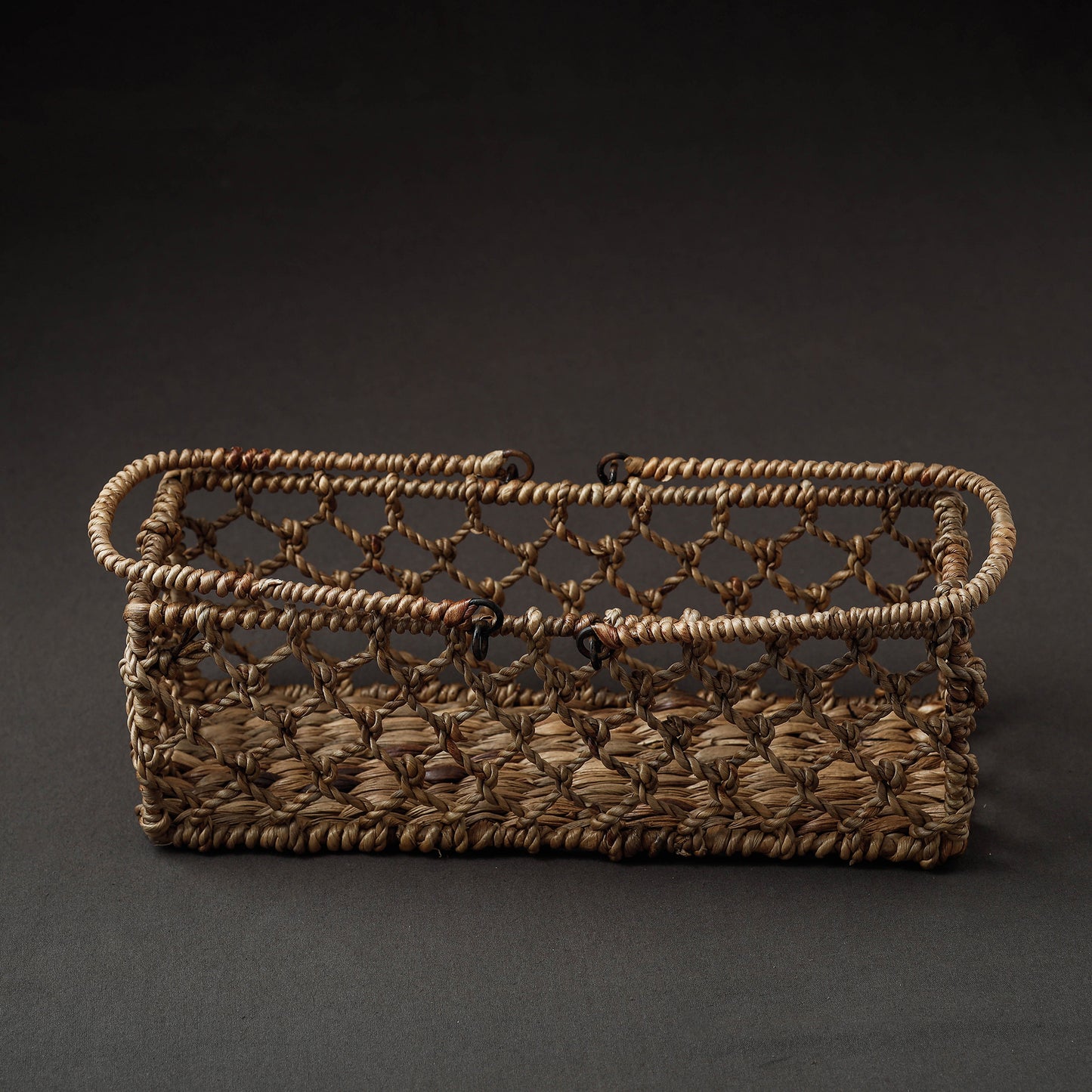 Handcrafted Organic Water Hyacinth Plush Basket (12 x 4 in)
