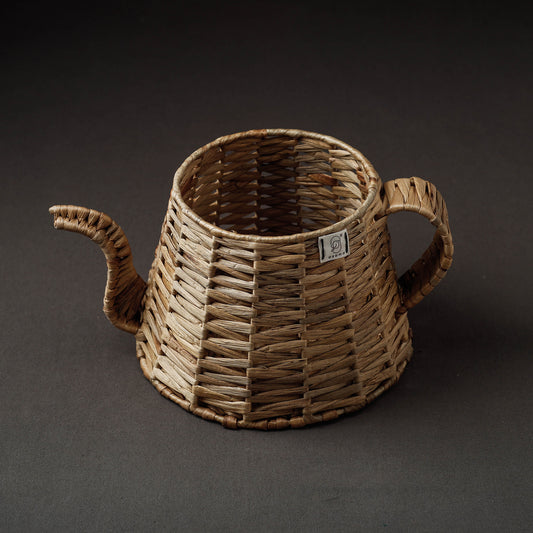 Handcrafted Organic Water Hyacinth Kettle Basket  (8.5 x 8.5 in)