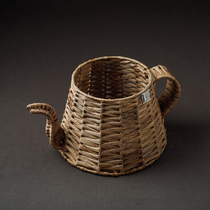 Handcrafted Organic Water Hyacinth Kettle Basket  (8.5 x 8.5 in)