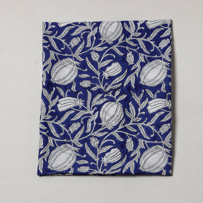 Blue - Sanganeri Block Printed Cotton Precut Fabric (0.7 meter)