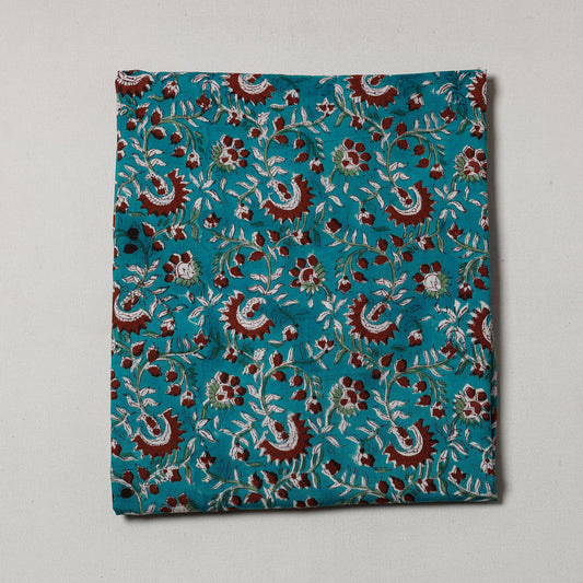 Green - Sanganeri Block Printed Cotton Precut Fabric (1.4 meter)