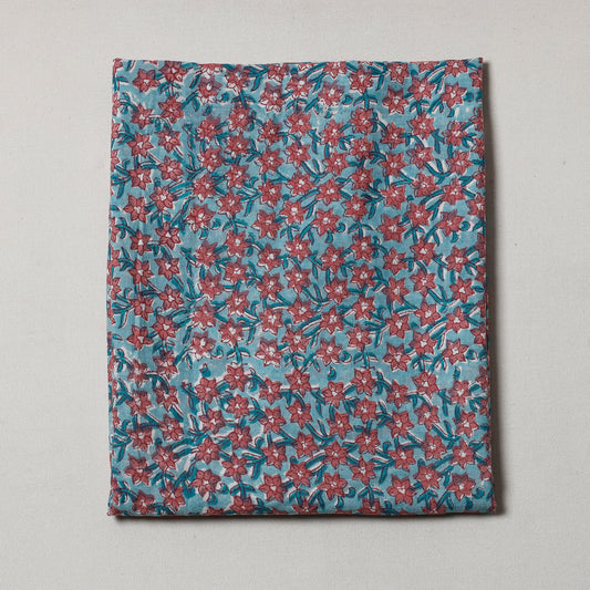 Multicolor - Sanganeri Block Printed Cotton Precut Fabric (1.7 meter)