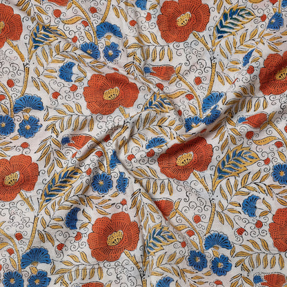 Multicolor - Sanganeri Block Printed Cotton Precut Fabric (1.3 meter)