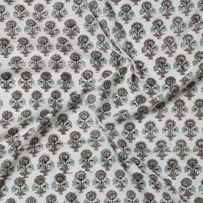 Multicolor - Sanganeri Block Printed Cotton Precut Fabric (1.2 meter)