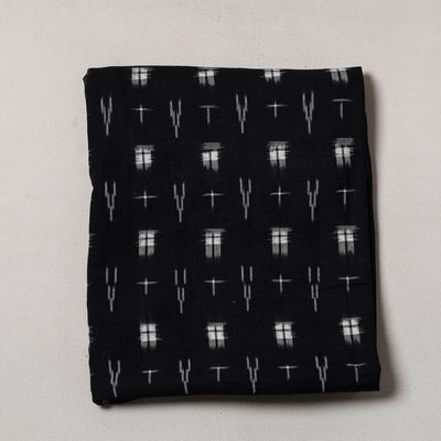 Black - Pochampally Ikat Weave Handloom Cotton Precut Fabric (1.8 meter)