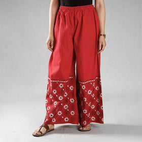  Bengal Kantha Embroidered Cotton Palazzo Online at iTokri.com