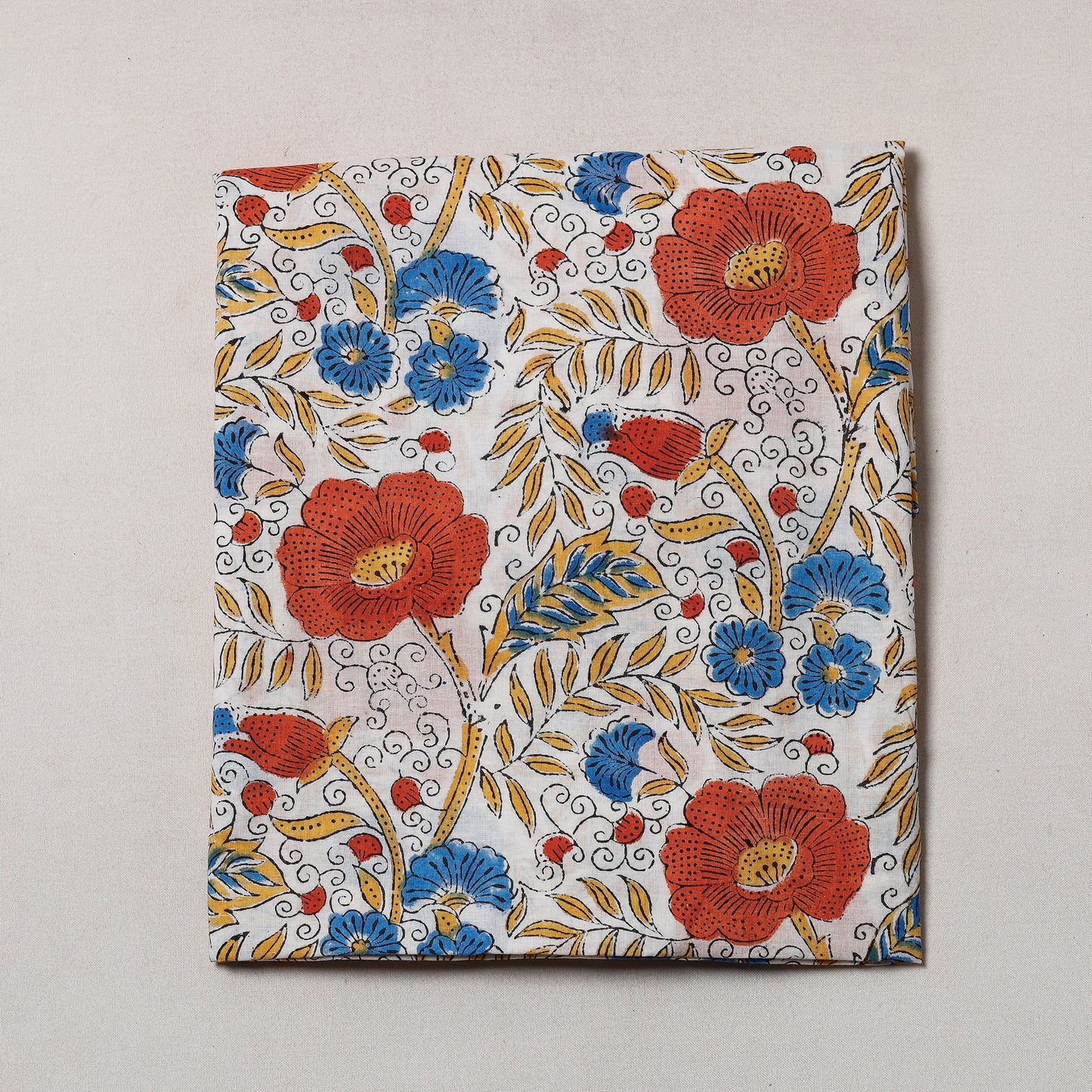 Multicolor - Sanganeri Block Printed Cotton Precut Fabric (1.8 meter)
