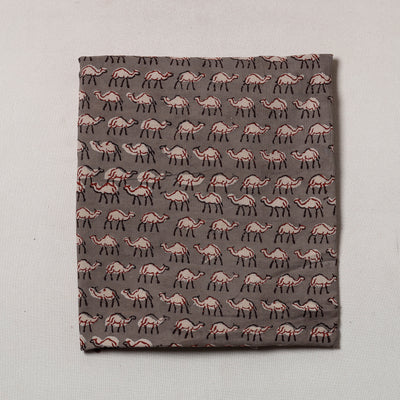 Brown - Bagru Block Printed Cotton Precut Fabric (2 meter)