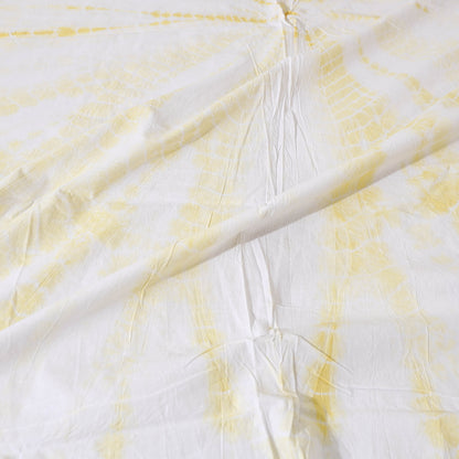 White - Shibori Tie-Dye Cotton Double Bed Cover with Pillow Covers (108 in x 90 in)