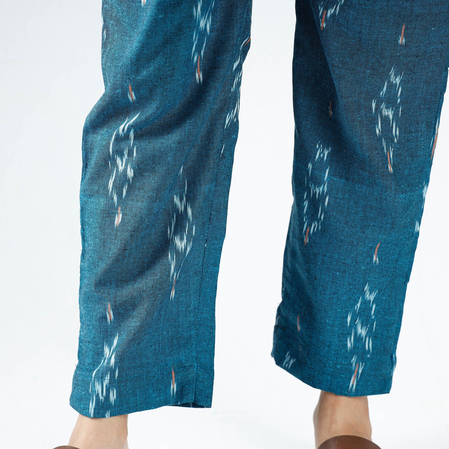 Blue - Pochampally Ikat Cotton Tapered Pant for Women