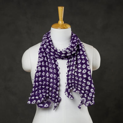 Purple - Kutch Tie-Dye Cotton Bandhani Stole 02