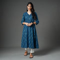 Buy Akola Block Printed Cotton Long Kurta Online l iTokri.com