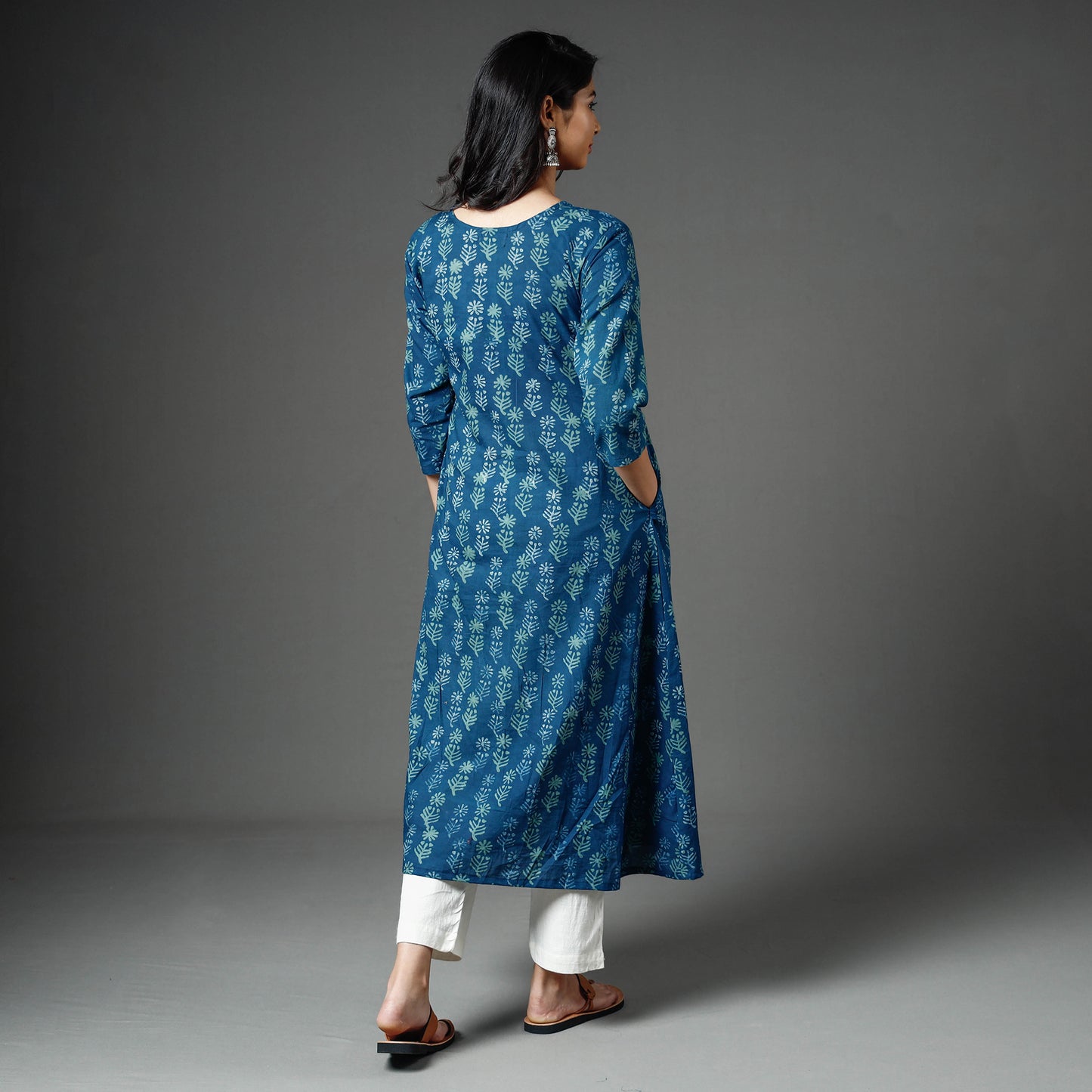 Buy Akola Block Printed Cotton Long Kurta Online l iTokri.com