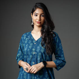 Buy Akola Block Printed Cotton Long Kurta Online l iTokri.com