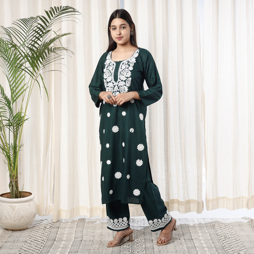 Chikankari Embroidery Kurta with Pant Set
