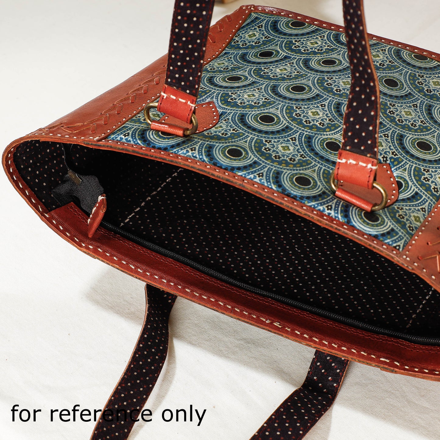Blue - Handcrafted Kutch Jat  Embroidery Leather Shoulder Bag