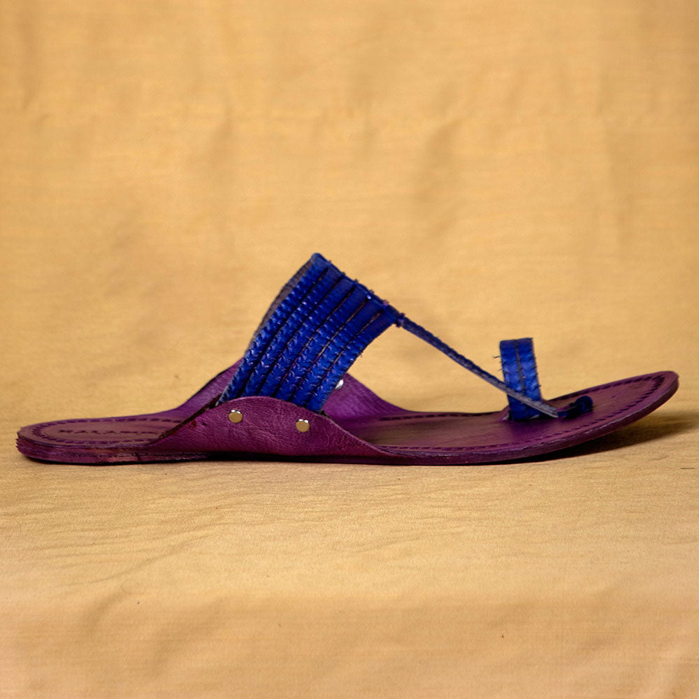 Purple & Blue - Men From Tradition to Trend: Classic Kolhapuri Leather Slippers