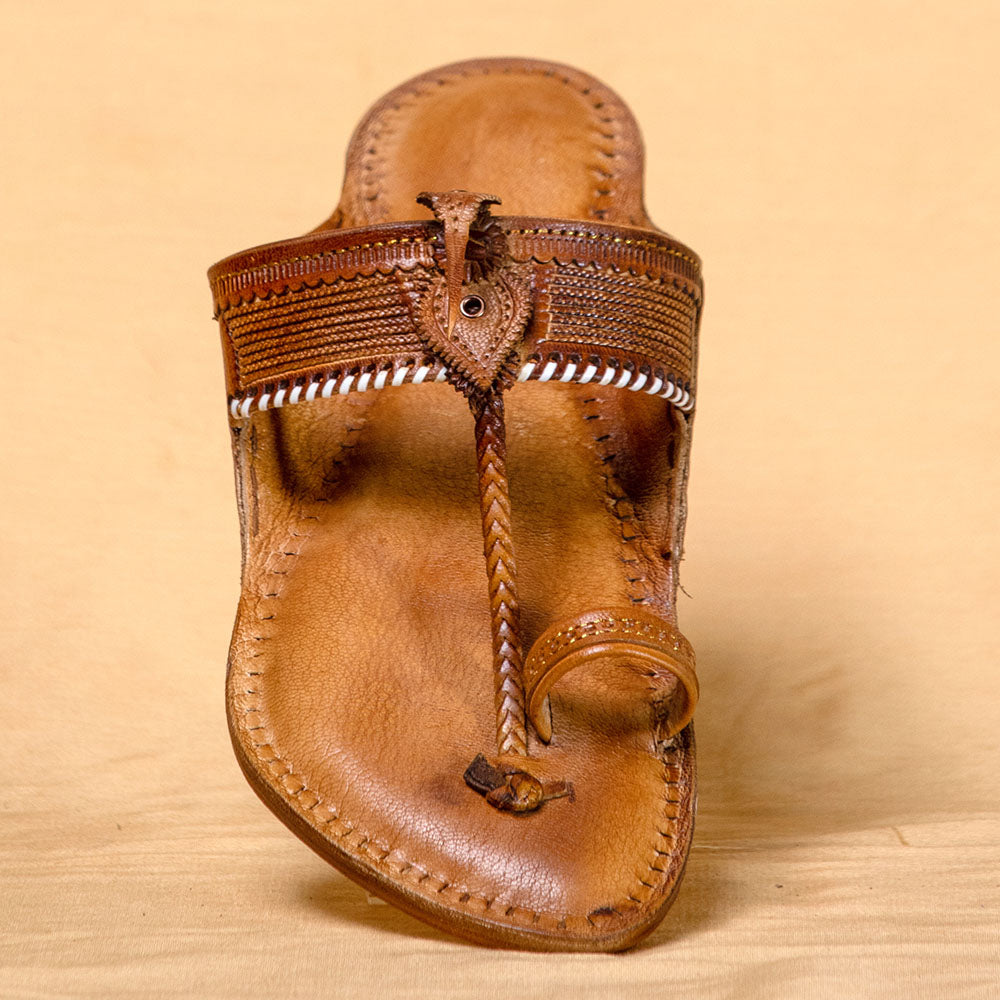 Tan - Men Footwear with a Story: Classic Kolhapuri Leather Slippers