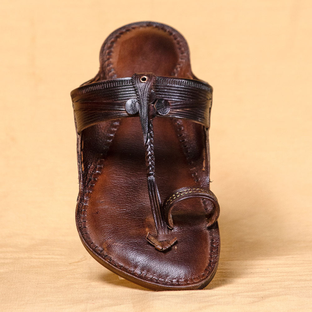 Dark Brown - Men Tradition Meets Timelessness: Classic Kolhapuri Leather Slippers