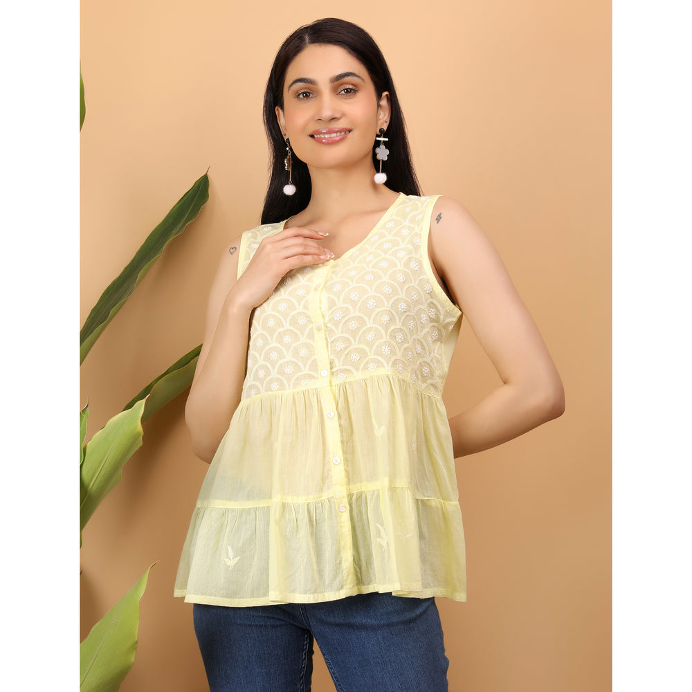 Chikankari Sleevless Top