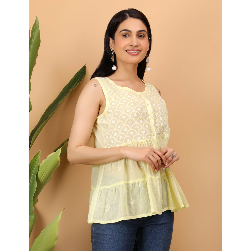 Chikankari Sleevless Top