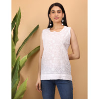 Chikankari Sleevless Top