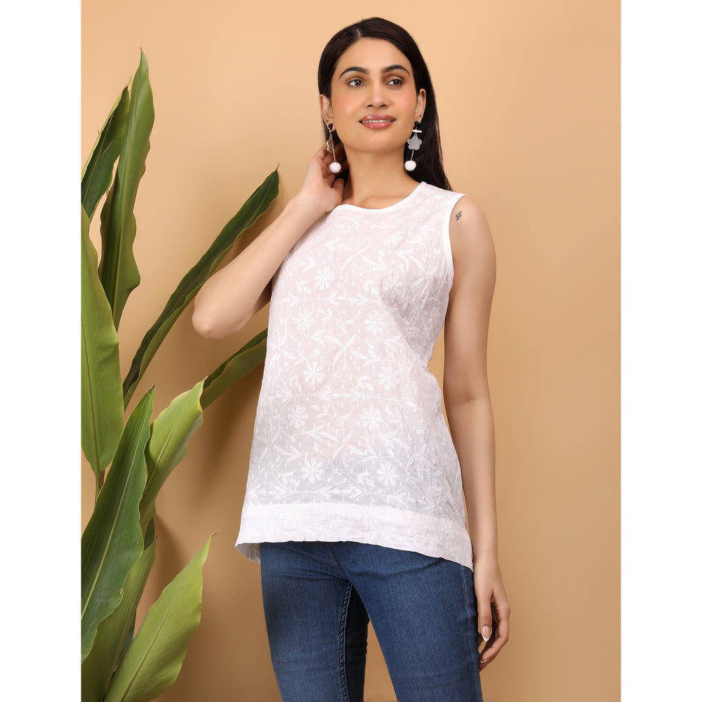 Chikankari Sleevless Top