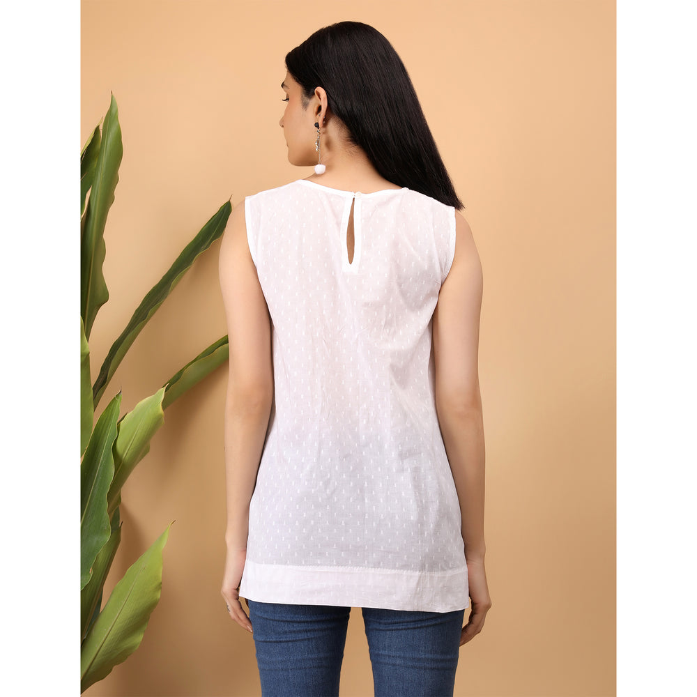 Chikankari Sleevless Top