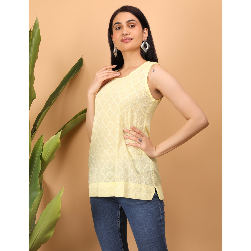 Chikankari Sleevless Top