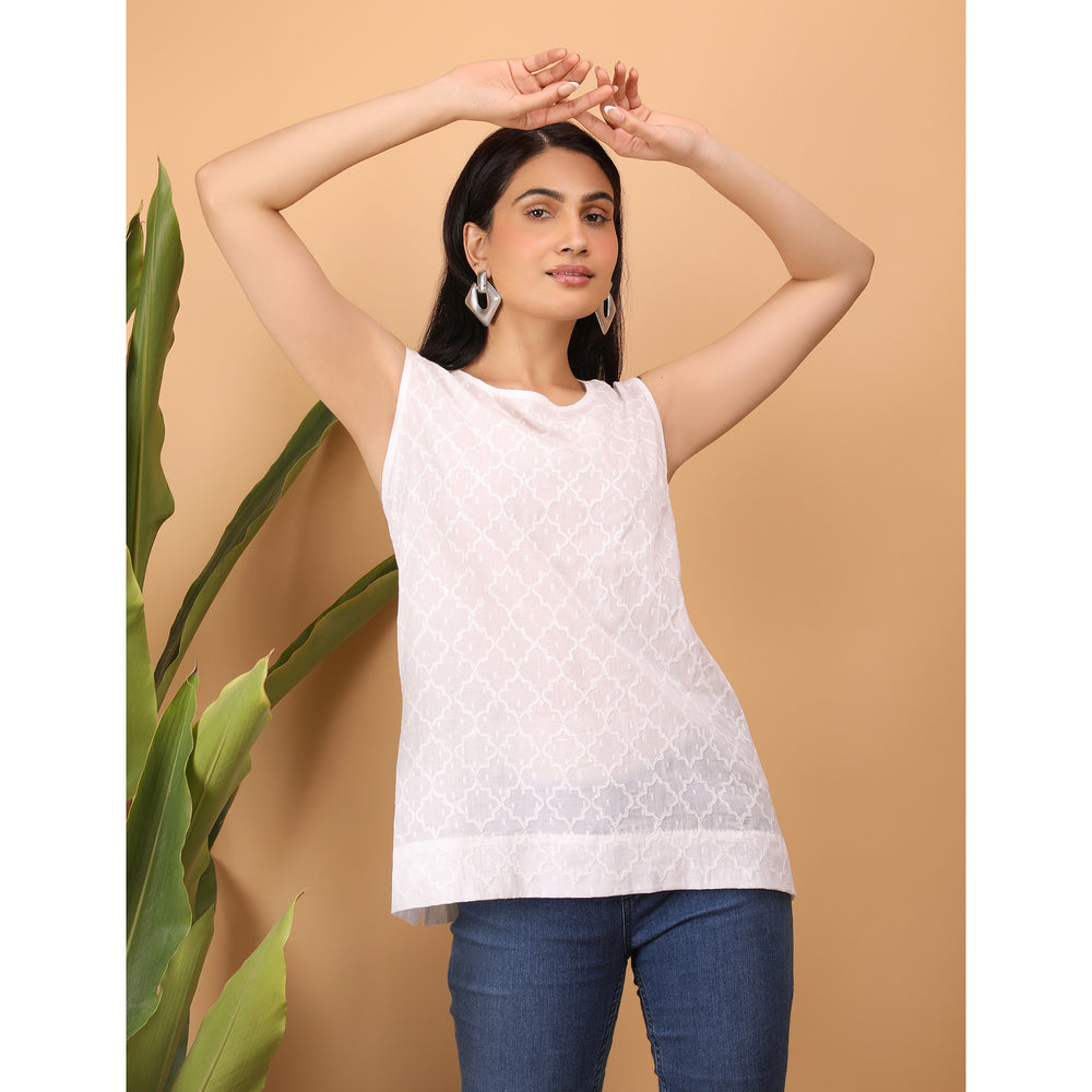 Chikankari Sleevless Top