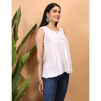 Chikankari Sleevless Top