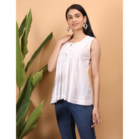 Chikankari Sleevless Top