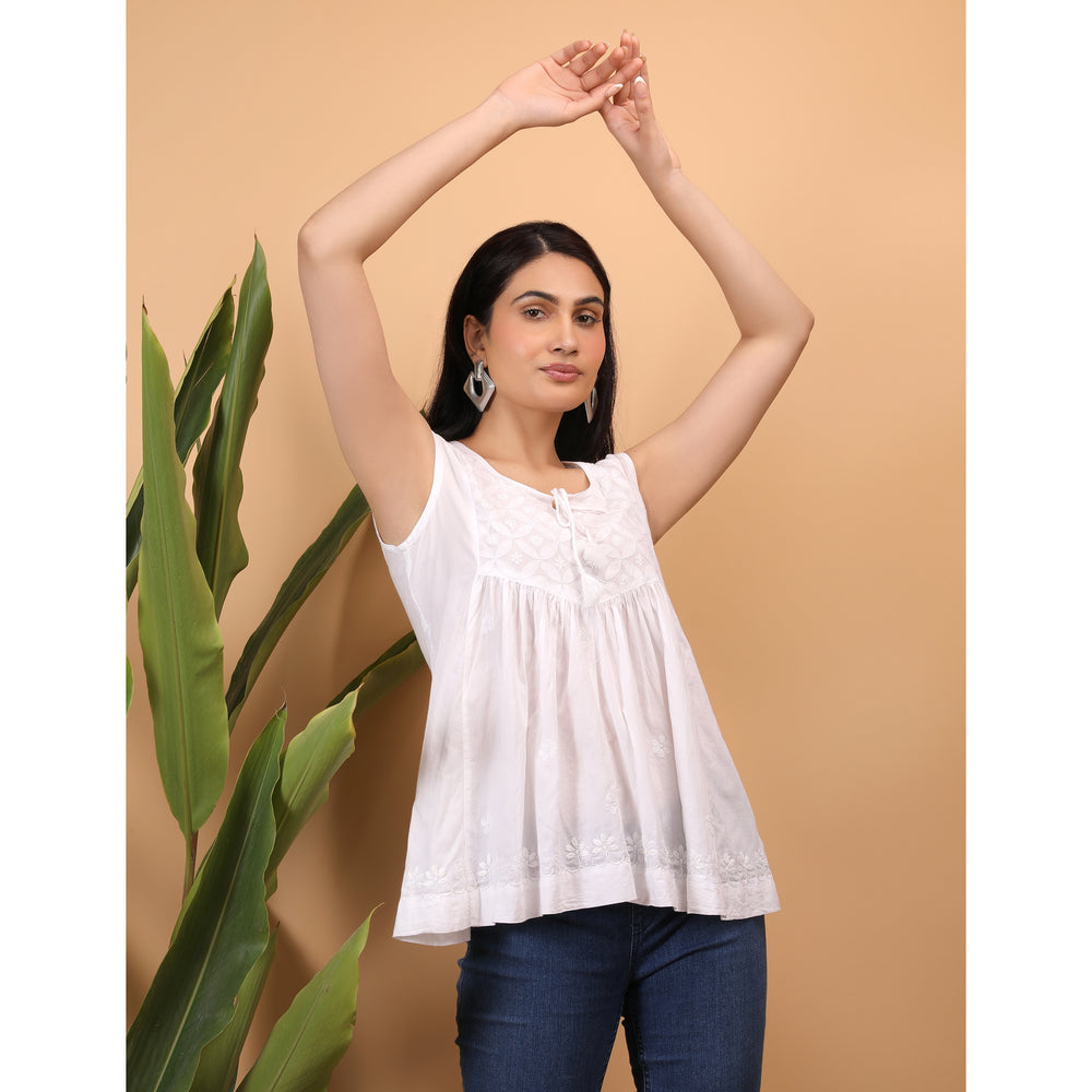 Chikankari Sleevless Top