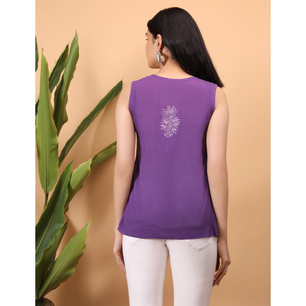 Chikankari Sleeveless Top