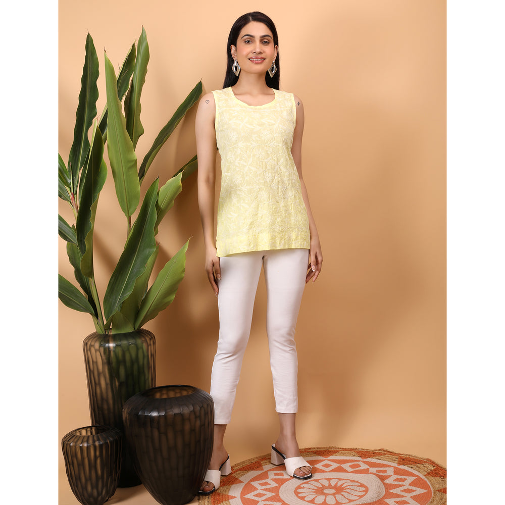 Chikankari Sleevless Top