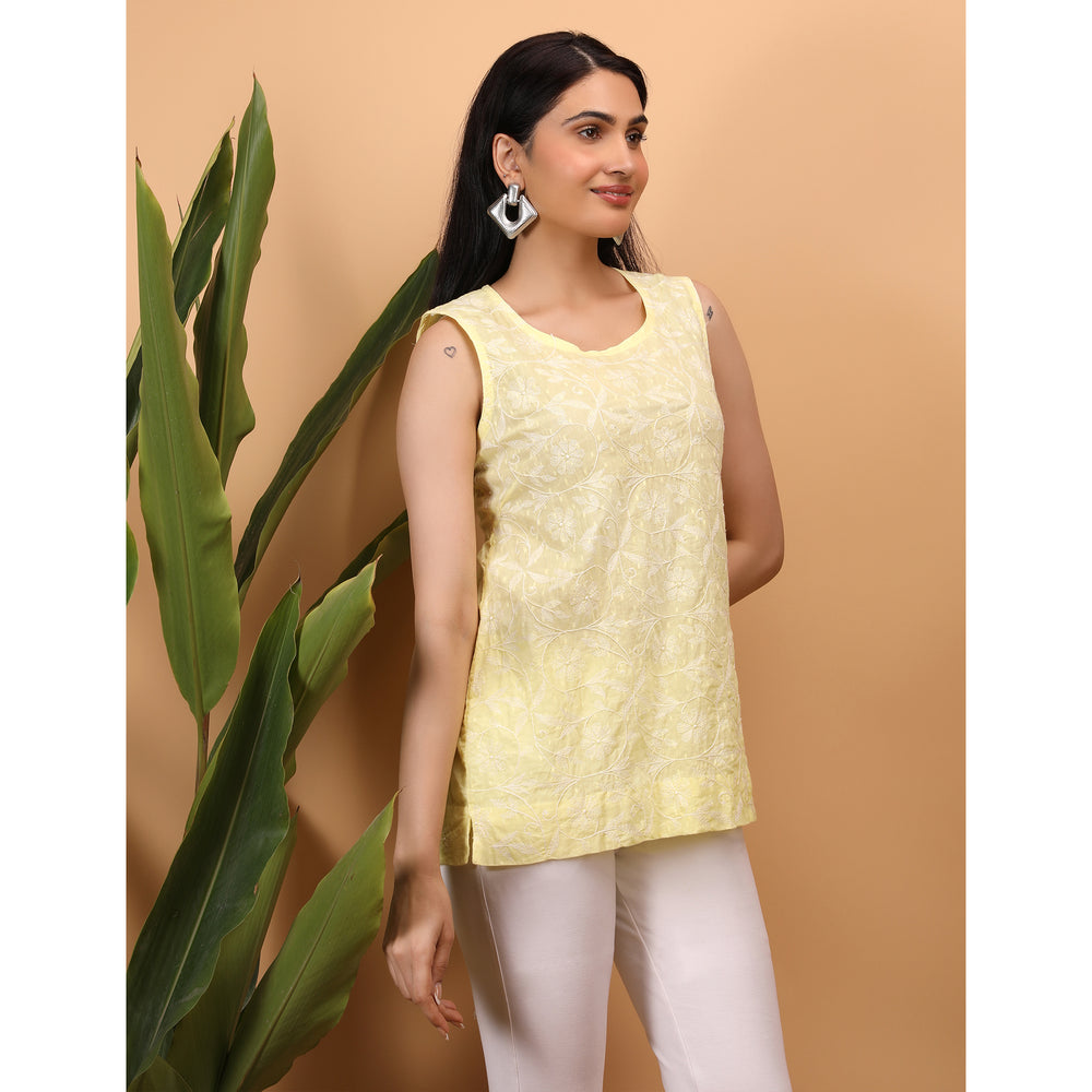 Chikankari Sleevless Top