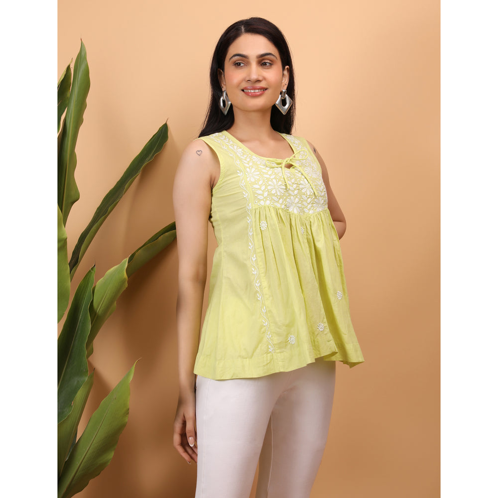 Chikankari Sleevless Top