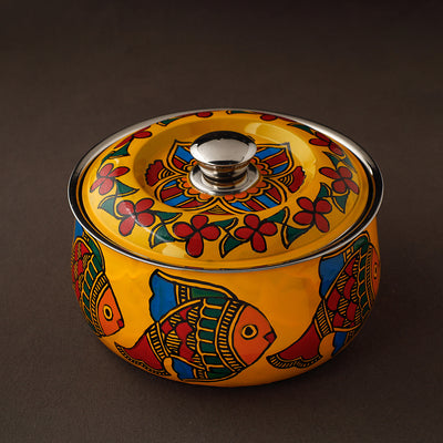  Madhubani Handpainted Stainless Steel Casserole 