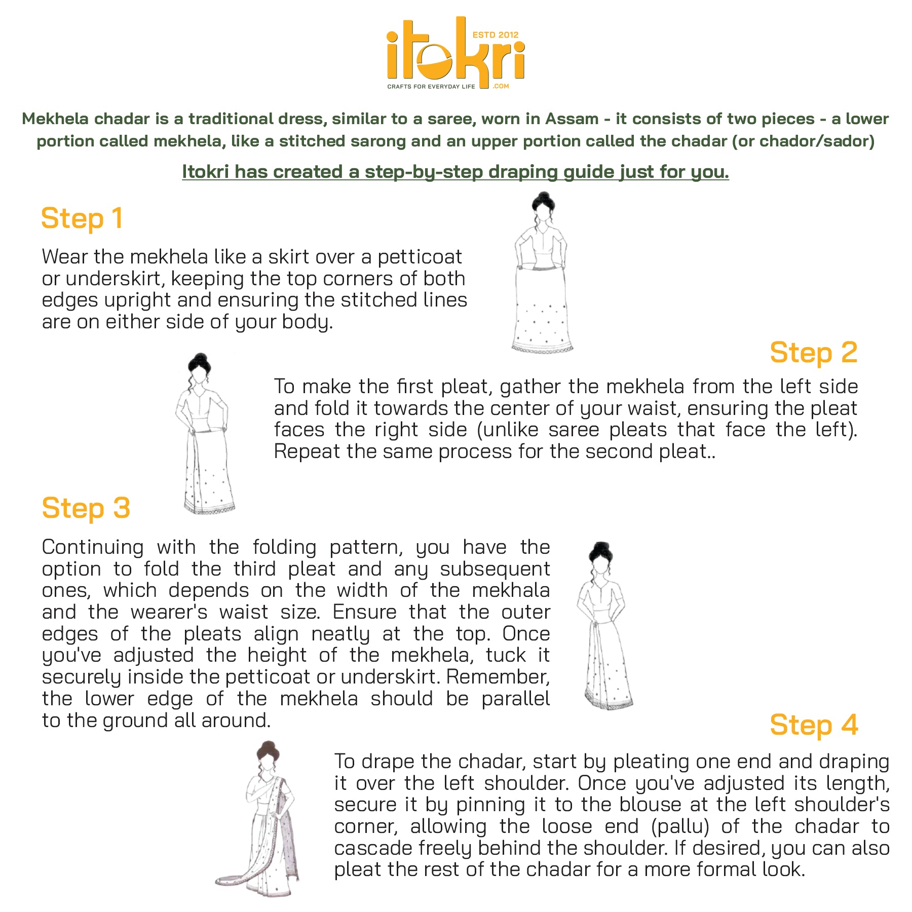 Assam Traditional Handloom Silk Cotton Mekhela Chador with Blouse