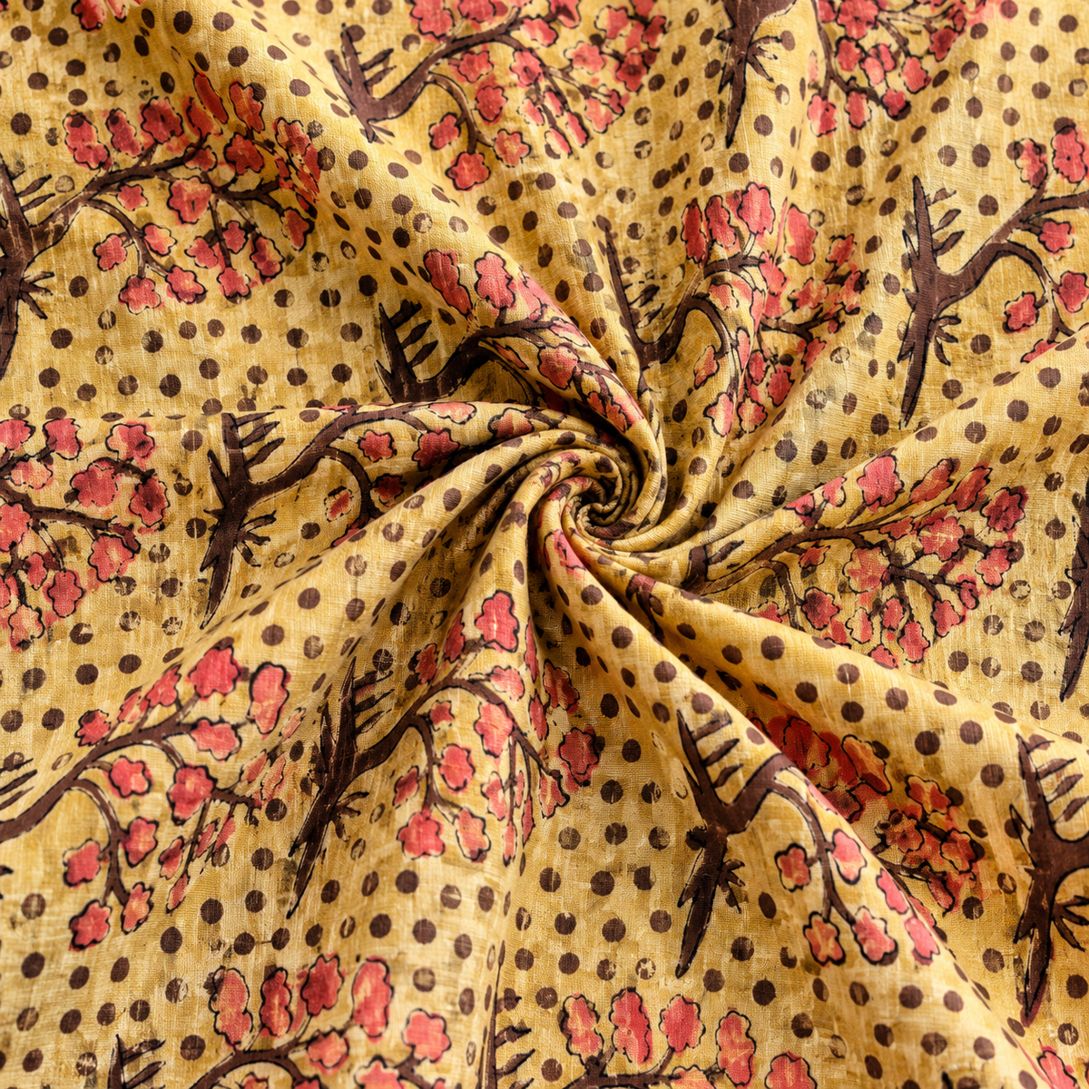 Pomegranate Peel Hand Block Print Cotton Fabric 03